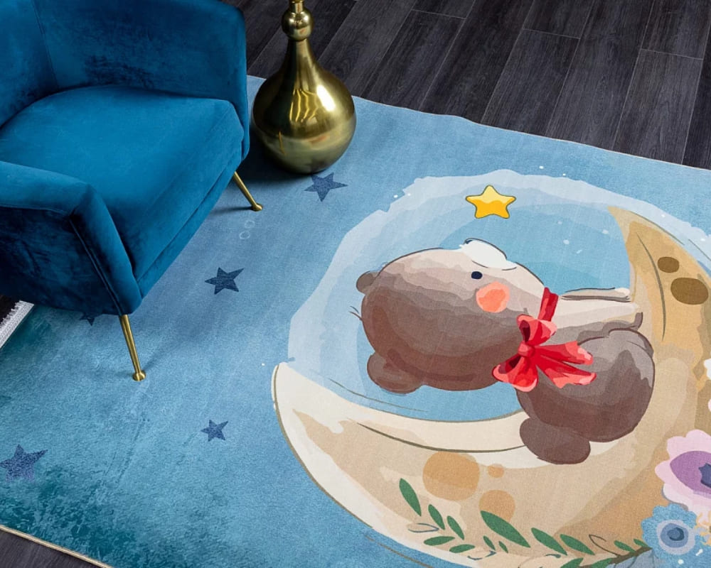 Купить ковер в детскую в салоне Мир ковров. Иранский ковер из полиэфирного шёлка «KIDS COL» 100-289 120 x 180 см