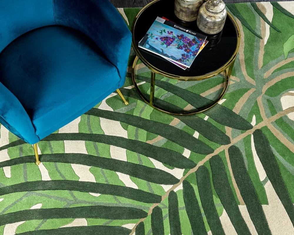 Купить дизайнерский ковер в магазине Мир ковров. Индийский ковер из шерсти «SANDERSON» Manila Green 46407 170 x 240 см.jpg