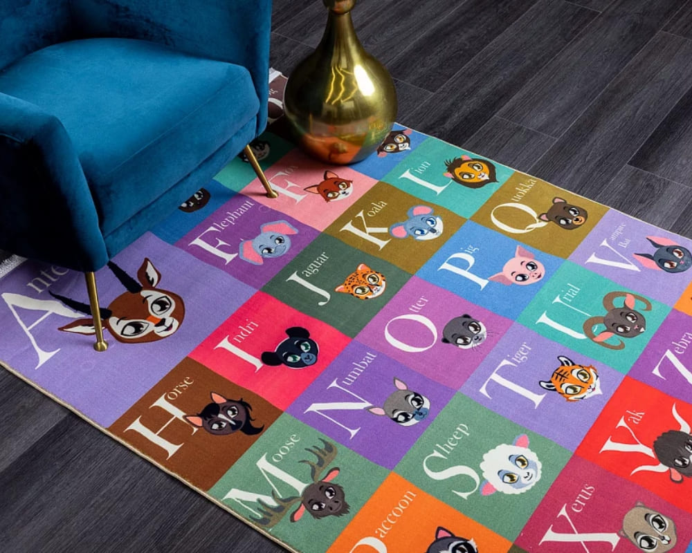 Купить ковер в детскую в салоне Мир ковров. Иранский ковер из полиэфирного шёлка «KIDS COL» 100-210 120 x 180 см
