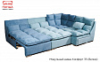 Модульный диван Комфорт 35 (велюр) в разложенном виде. Фабрика мебели ПАНДА
